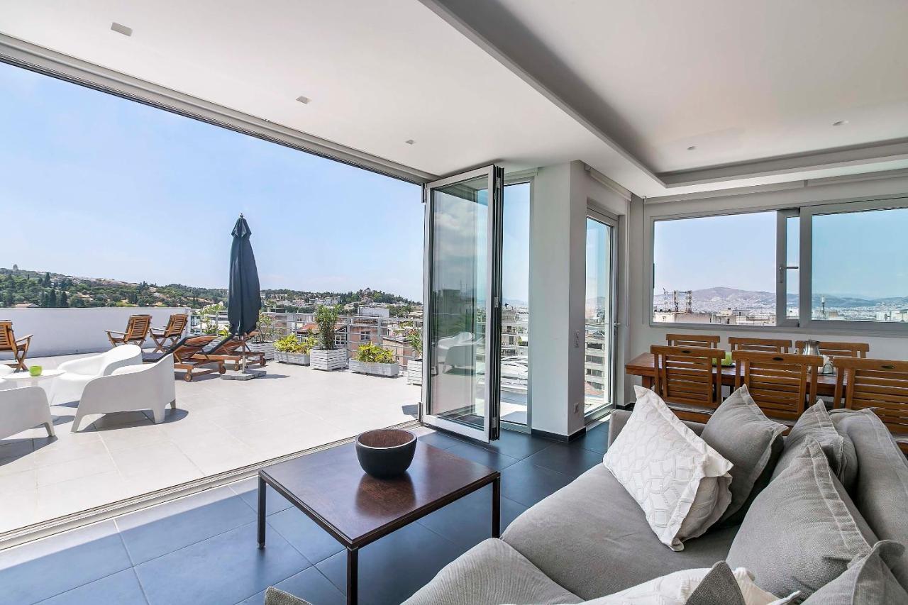 Ferienwohnung Acropolis Panorama View Penthouse With Private Terraces A Contemporary Parthenon Athen Exterior foto