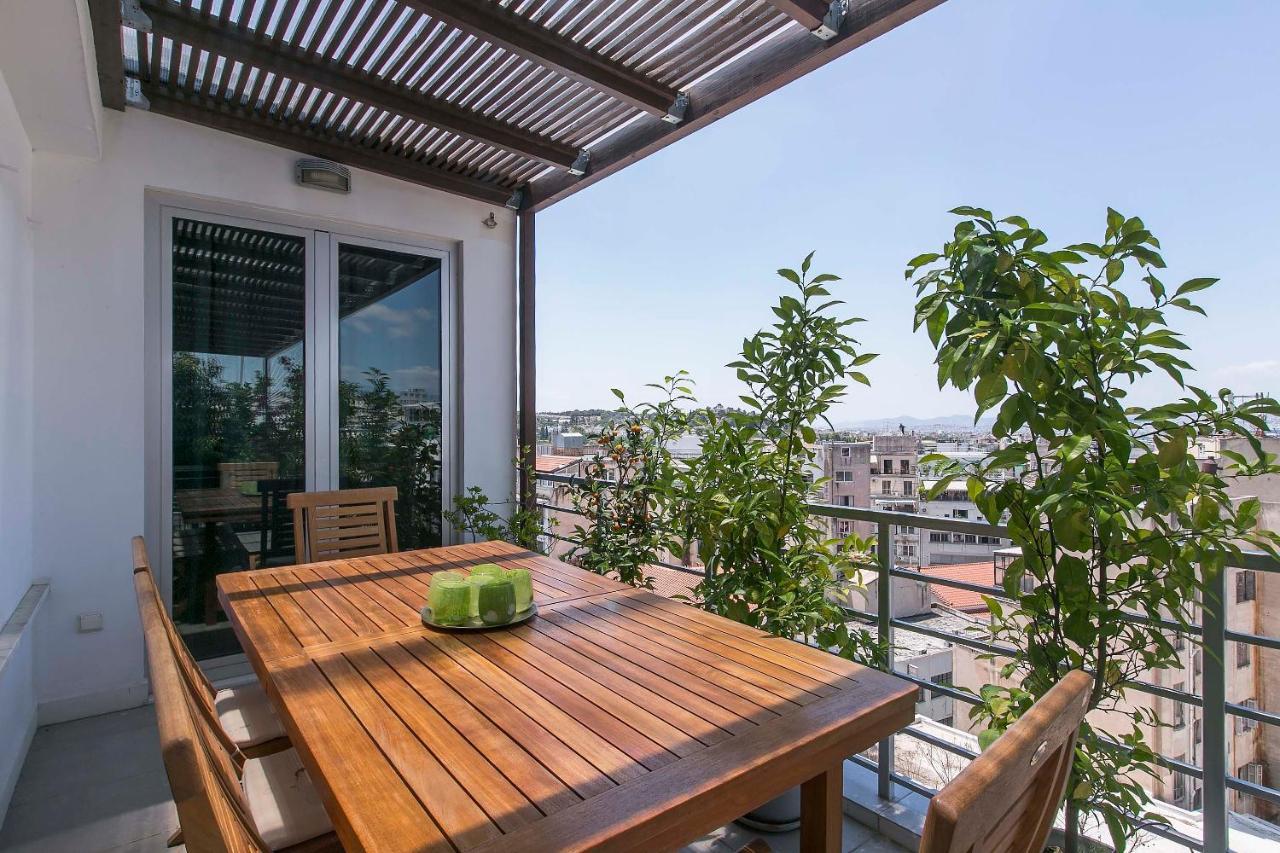 Ferienwohnung Acropolis Panorama View Penthouse With Private Terraces A Contemporary Parthenon Athen Exterior foto